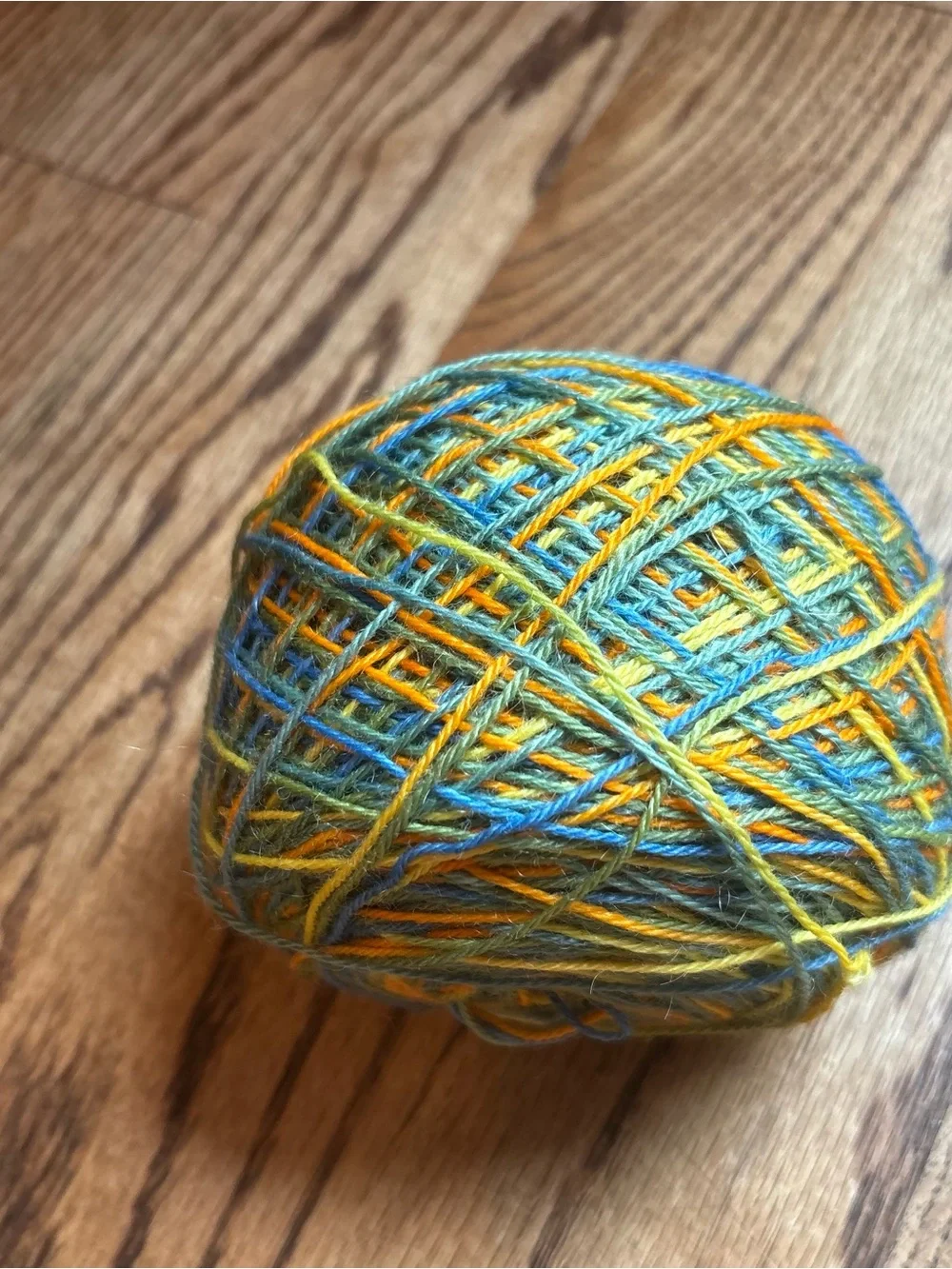 Schaefer Yarn Hand-Dyed Multicolor Blue Yellow Green Orange Wool Mohair Nylon